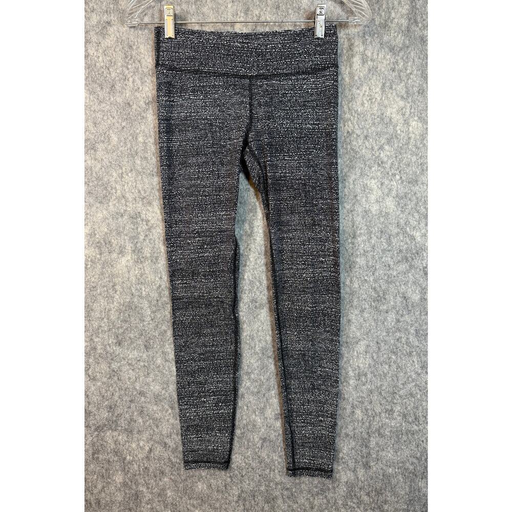 Ivivva By Lululemon Size 12 Youth Girls Black White Speckle Leggings